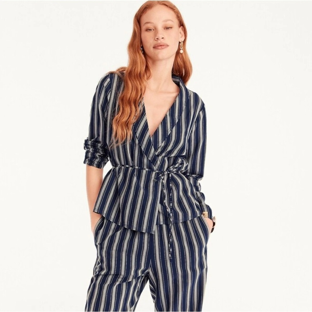 J Crew Striped Wrap Top ⚓️